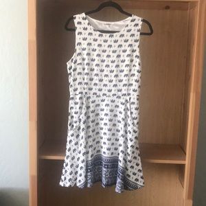 A-line style elephant print dress